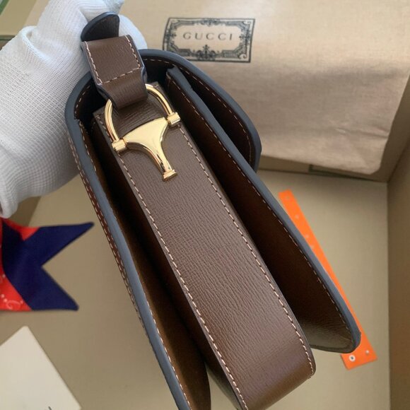 Gucci Beige/Brown GG Coated Canvas Horsebit 1955 Shoulder - Picture 6 of 9